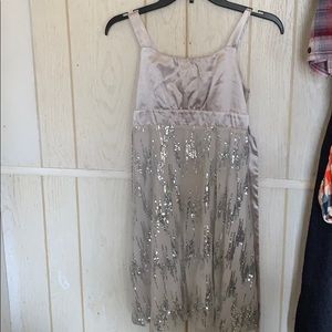 12 girls sparkly silver dress